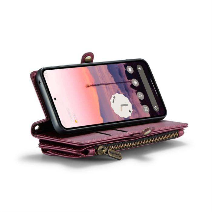 Caseme - CASEME Plånboksfodral Konstläder för Google Pixel 10 Pro - Vinröd