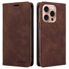 BETOPNICE - BETOPNICE 003 iPhone 16 Pro Pl&aring;nboksfodral Konstl&auml;der - Brun
