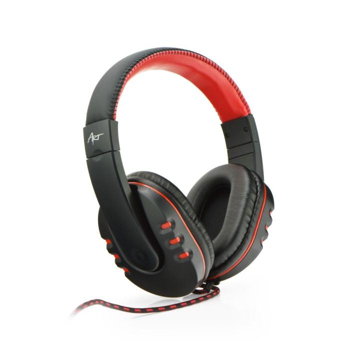 Art - ART Wire Hörlurar Gaming Jack 3.5 mm med mikrofon - Svart