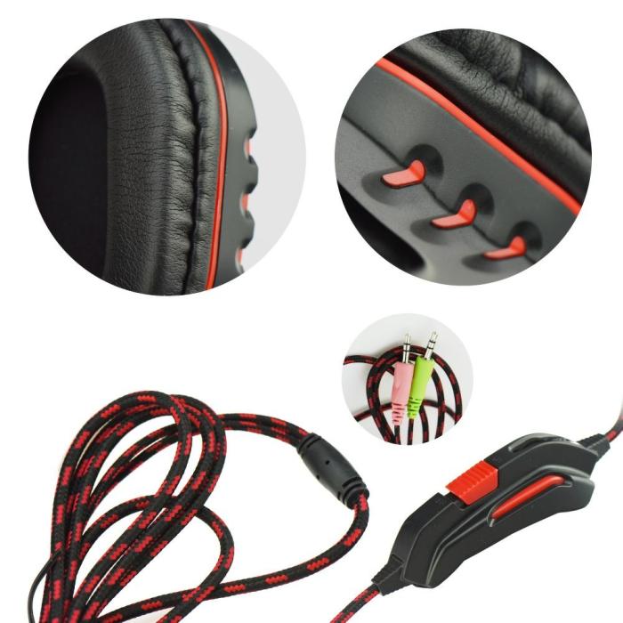 Art - ART Wire Hörlurar Gaming Jack 3.5 mm med mikrofon - Svart