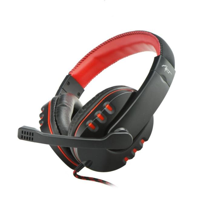 Art - ART Wire Hörlurar Gaming Jack 3.5 mm med mikrofon - Svart