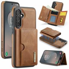 DG.MING - DG.MING M6 Series Samsung Galaxy S25 FE Konstl&auml;der Pl&aring;nboksfodral Magnetisk Brun