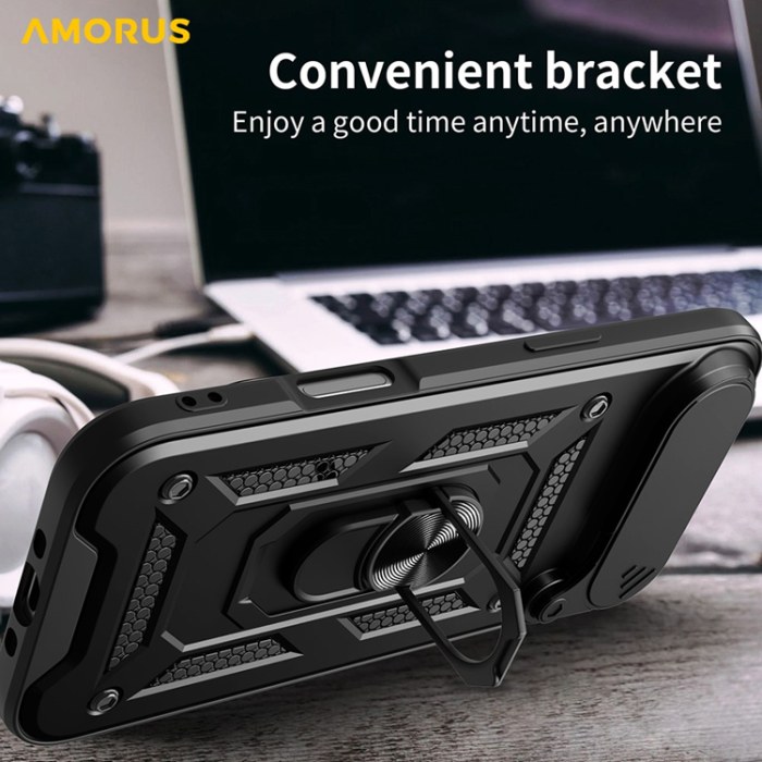 Amorus - AMORUS iPhone Air Mobilskal Med Kameralinsreglage - Blå