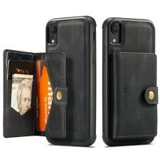 JEEHOOD - JEEHOOD Detachable Konstl&auml;der Pl&aring;nboksfodral iPhone XR 6.1 tum Svart
