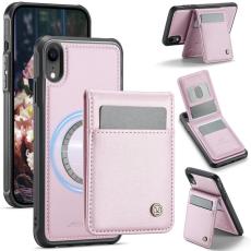 JEEHOOD - JEEHOOD J06 Mobilskal till iPhone XR L&auml;der MagSafe RFID Skydd - Rosa