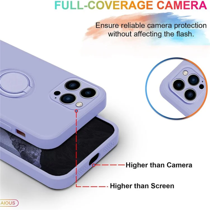 OEM - iPhone 16 Pro Max Mobilskal Silikon Ring - Violett