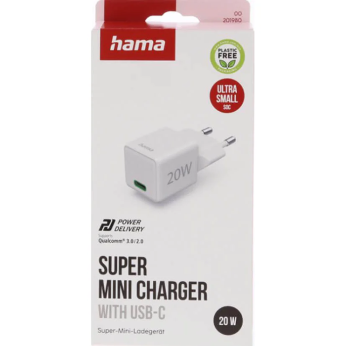 Hama - Hama Snabbladdare 20W USB-C - Vit