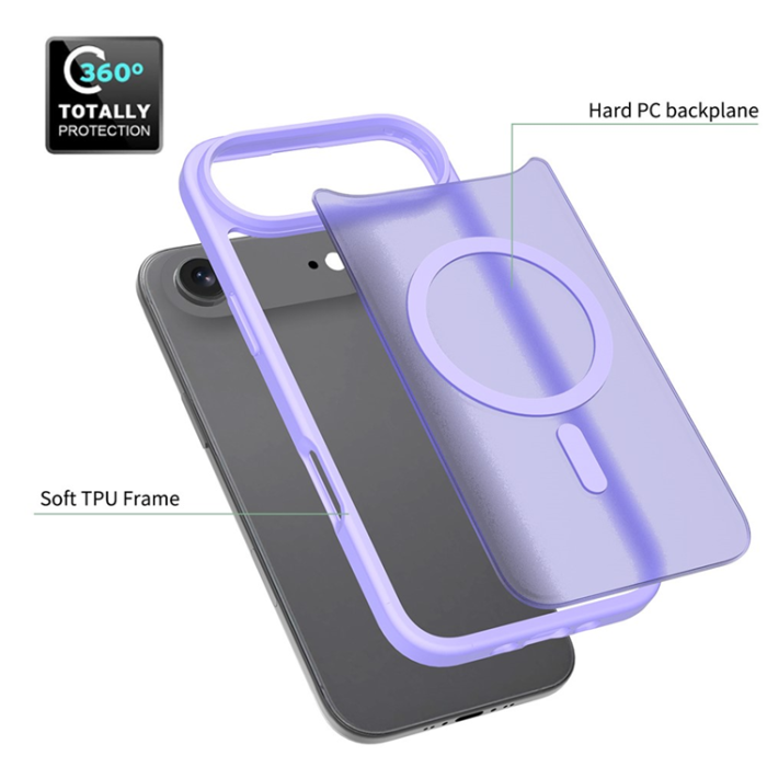 A-One Brand - iPhone Air Mobilskal MagSafe Acrylic Skin Touch - Lila