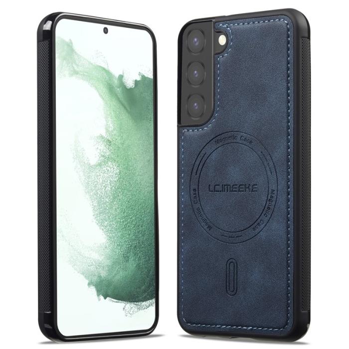 LC.imeeke - LC.IMEEKE L6 Fodral för Samsung Galaxy S21 FE 5G KonstLäder - Blå
