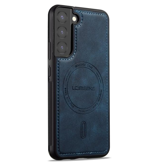 LC.imeeke - LC.IMEEKE L6 Fodral för Samsung Galaxy S21 FE 5G KonstLäder - Blå