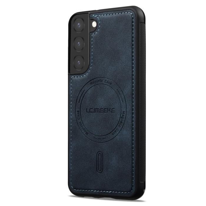 LC.imeeke - LC.IMEEKE L6 Fodral för Samsung Galaxy S21 FE 5G KonstLäder - Blå