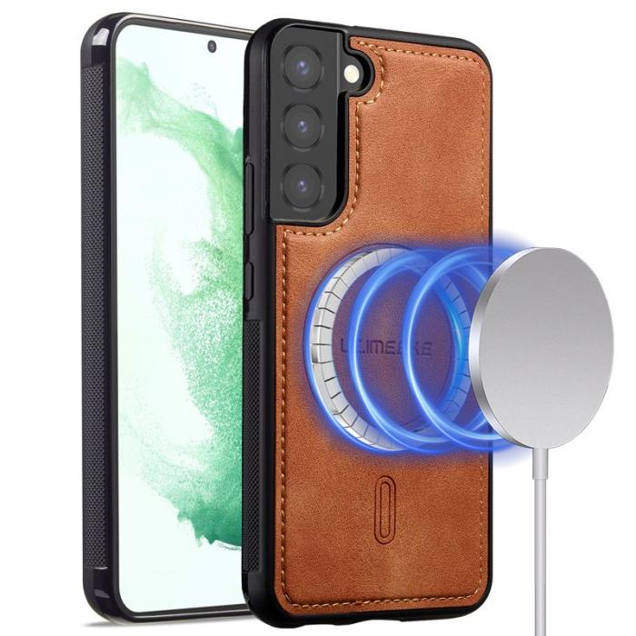 LC.imeeke - LC.IMEEKE L6 Fodral för Samsung Galaxy S21 FE 5G KonstLäder - Brun