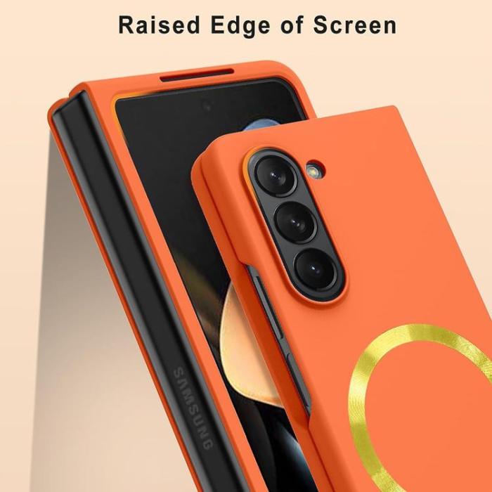 OEM - Galaxy Z Fold 5 Mobilskal Magsafe Skin-touch PC Slim - Orange