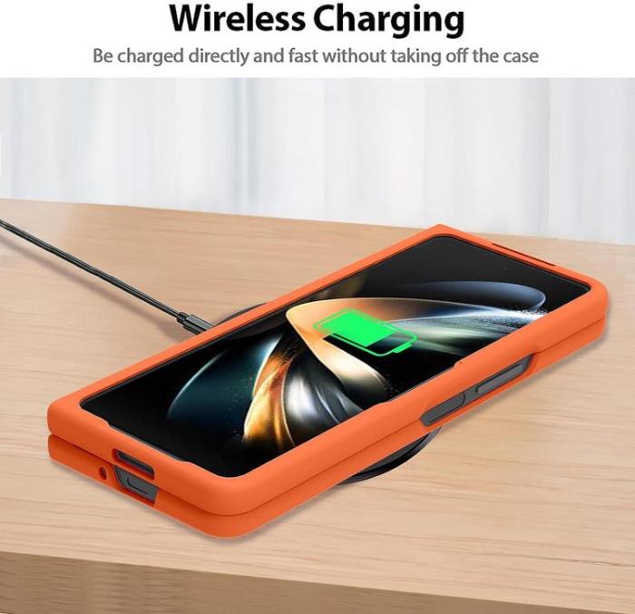 OEM - Galaxy Z Fold 5 Mobilskal Magsafe Skin-touch PC Slim - Orange