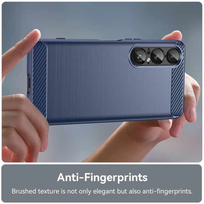A-One Brand - Sony Xperia 1 VII Mobilskal Carbon Fiber Texture - Blå