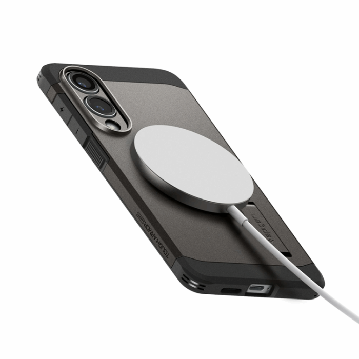 Spigen - Spigen Galaxy S25 Edge Mobilskal Magsafe Tough Armor - Gunmetal