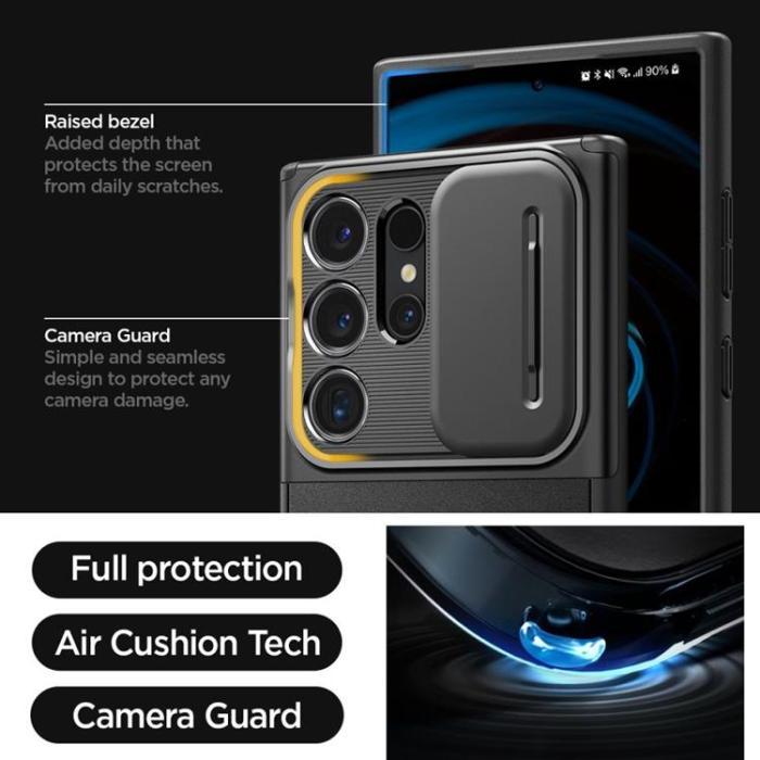 Spigen - Spigen Galaxy S24 Ultra Mobilskal Optik Armor - Svart