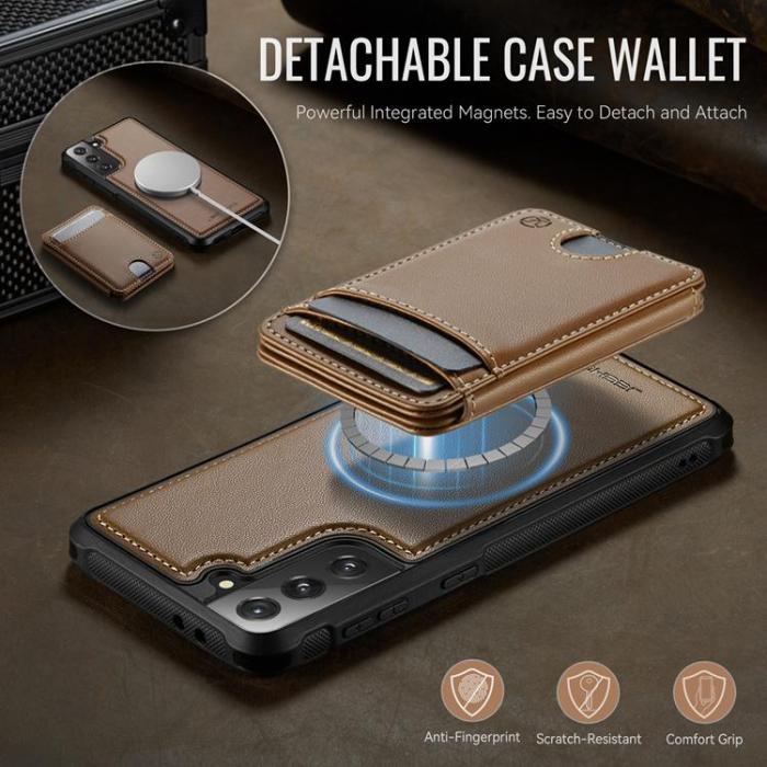 OEM - JEEHOOD Samsung Galaxy S21 5G Fodral KonstLäder - Brun