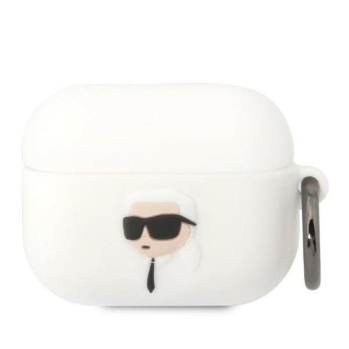 KARL LAGERFELD - KARL LAGERFELD AirPods Pro 2 Skal Silicone Karl Head 3D - Vit