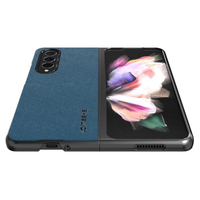LC.imeeke - LC.IMEEKE Galaxy Z Fold 4 Skal TPU-ram Läder - Blå