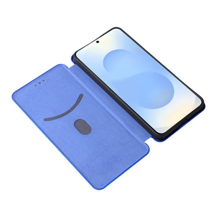 OEM - Samsung Galaxy S26/S26 Pro Skal Kolfiber PU Läder - Blå