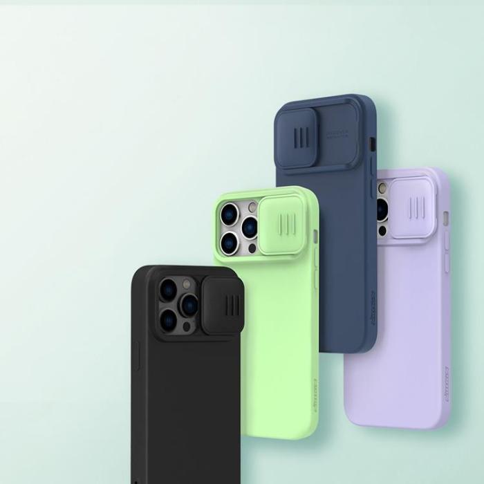 Nillkin - Nillkin iPhone 14 Pro Max Mobilskal CamShield Silky Silikon - Blå