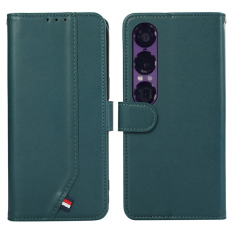 A-One Brand - Sony Xperia 1 VII Plånboksfodral RFID Läder - Grön