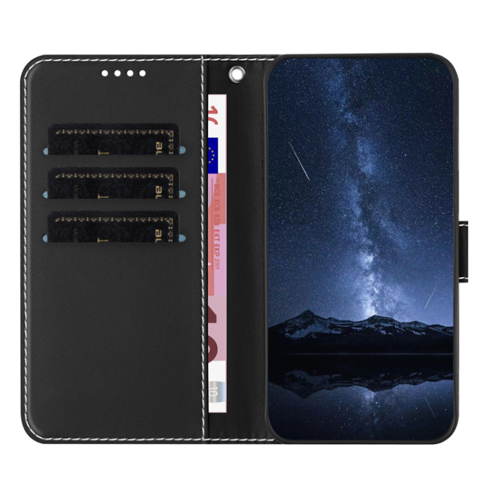 A-One Brand - Galaxy A17/A26 Plånboksfodral Färg Splicing Läder - Svart