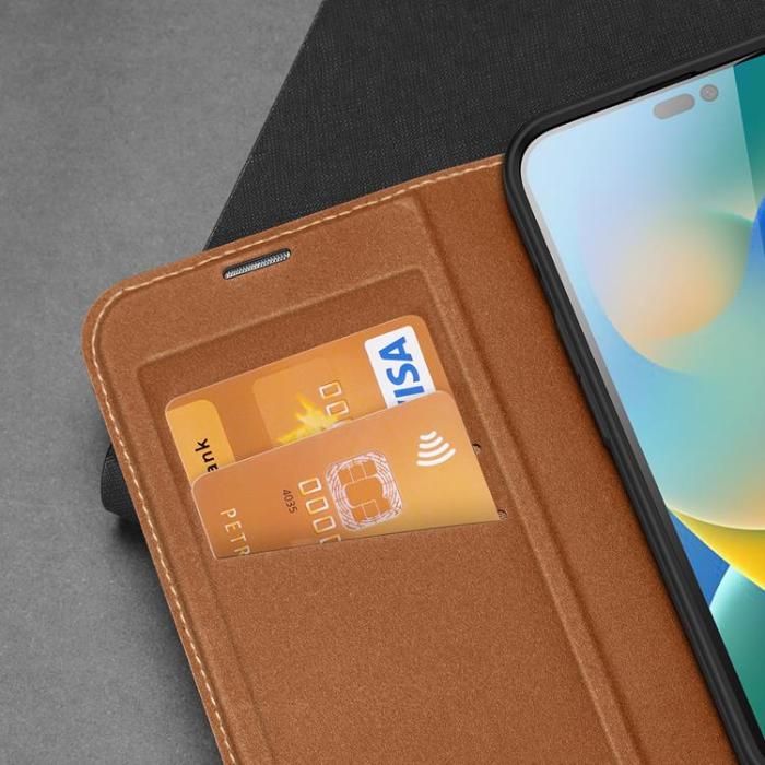 Dux Ducis - Dux Ducis iPhone 14 Pro Max Plånboksfodral Skin X2 - Brun