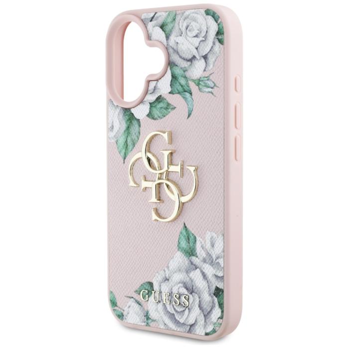 Guess - Guess iPhone 16 Mobilskal Grained Roses Big 4G logo - Rosa