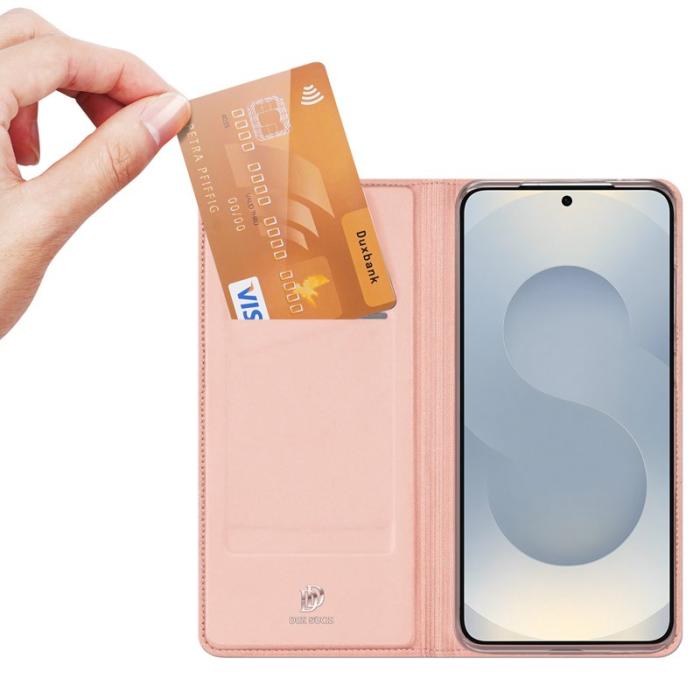 Dux Ducis - DUX DUCIS Mobilskal till Samsung Galaxy S26 Plus Äkta Läder Ställ- Rosa