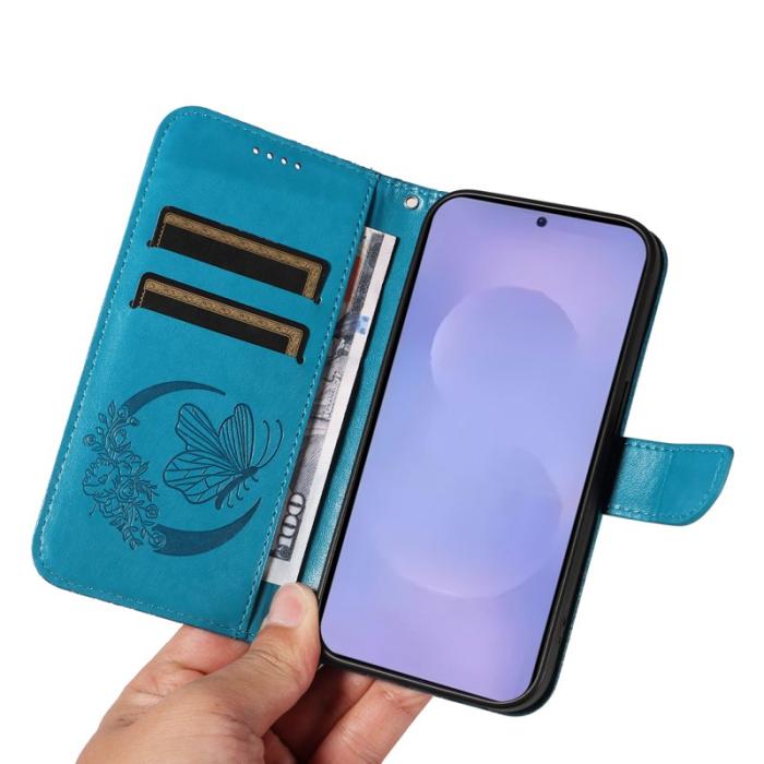 OEM - Samsung Galaxy S26 Plus Skal PU Läder Folio Flip - Blå