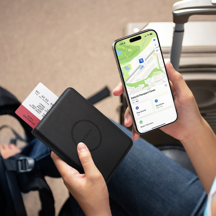 Satechi - Satechi Passfodral i vegansk läder med Find My Tracker - Svart