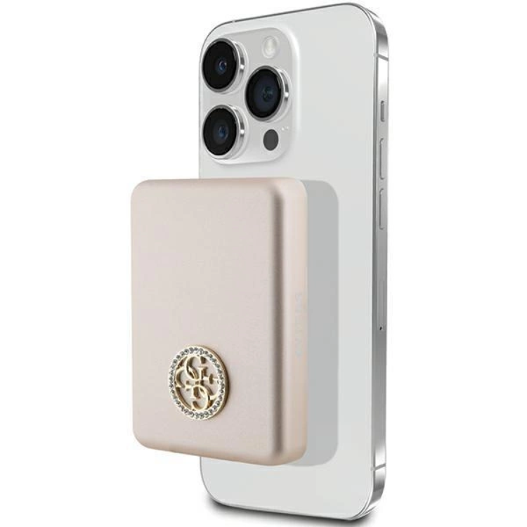 Guess Magsafe Powerbank 5000mAh 15W 4G Strassed Metal Logo - Guld | 505295 | AlltMobil