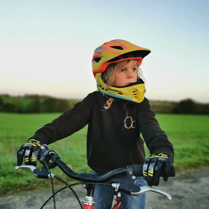 Rockbros - Rockbros Cykelhjälm Med Detachable Visor S - Gul/Orange
