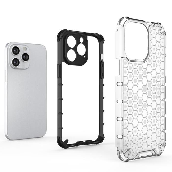OEM - iPhone 14 Pro Skal Honeycomb Armored Hybrid - Svart