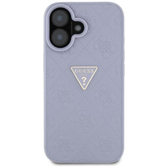 Guess - Guess iPhone 16 Mobilskal Hot Stamp 4G Triangle Logo - Lila