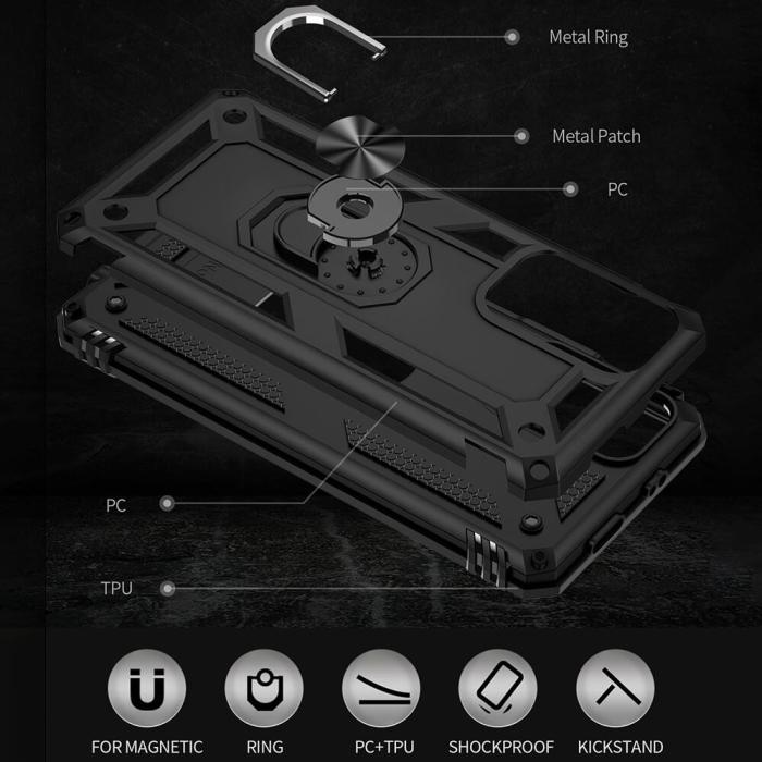 A-One Brand - Tough ring kickstand skal till Xiaomi 11T/11T Pro - Svart