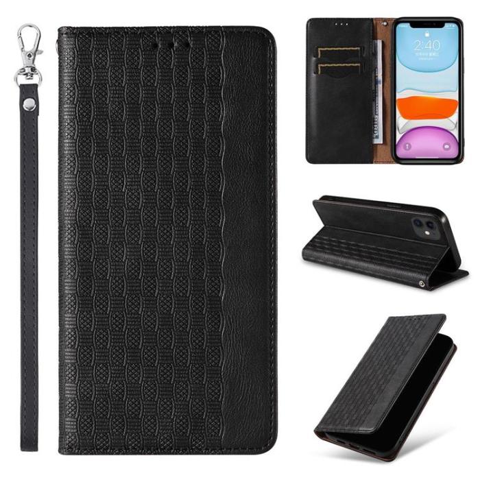 OEM - iPhone 13 mini Plånboksfodral Magnet Strap - Svart