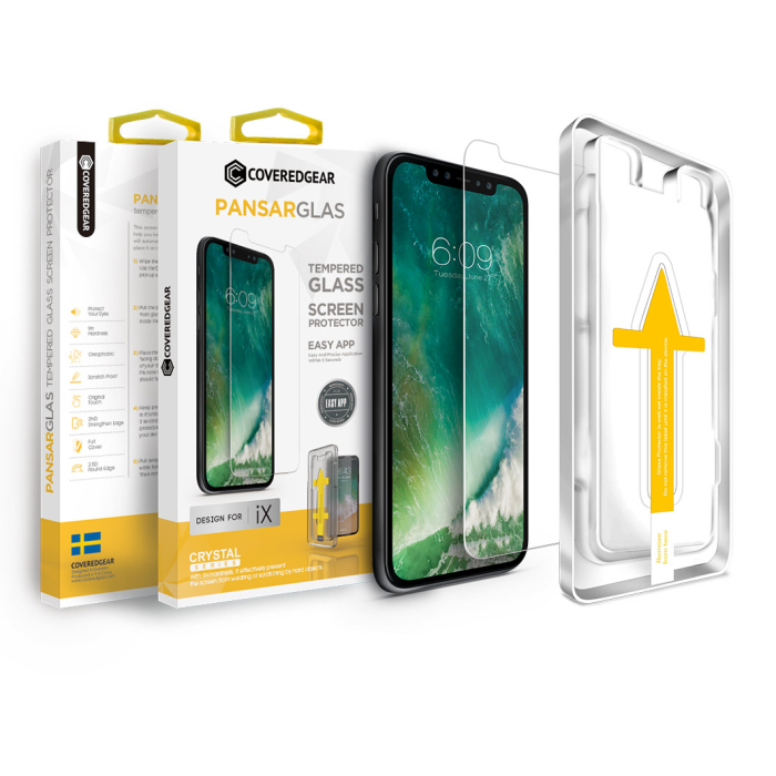 UTGATT4 - CoveredGear härdat glas till iPhone 11/XR transparent med monteringsram