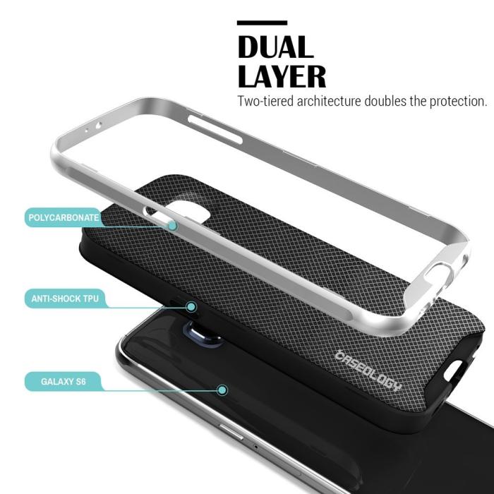 UTGATT5 - Caseology Envoy Series BaksideSkal till Samsung Galaxy S6 - Mesh Silver