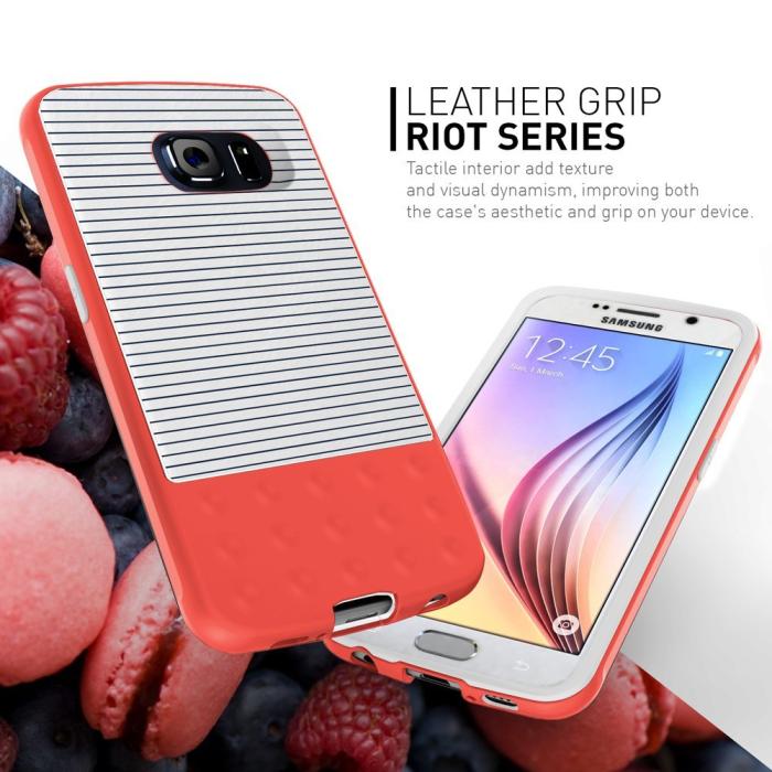 UTGATT5 - Caseology Riot Series BaksideSkal till Samsung Galaxy S6 - Stripped Vit