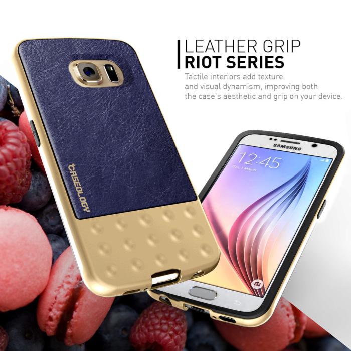 UTGATT5 - Caseology Riot Series BaksideSkal till Samsung Galaxy S6 - MörkBlå