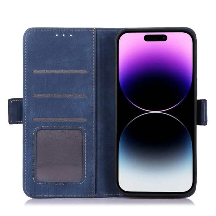 ABEEL - ABEEL iPhone 15 Pro Plånboksfodral - Blå