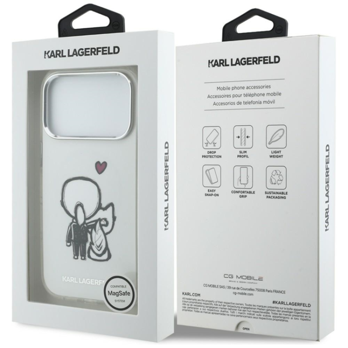 KARL LAGERFELD - Karl Lagerfeld Mobilskal För iPhone 17 Pro Magsafe Karl & Choupette Back Logo
