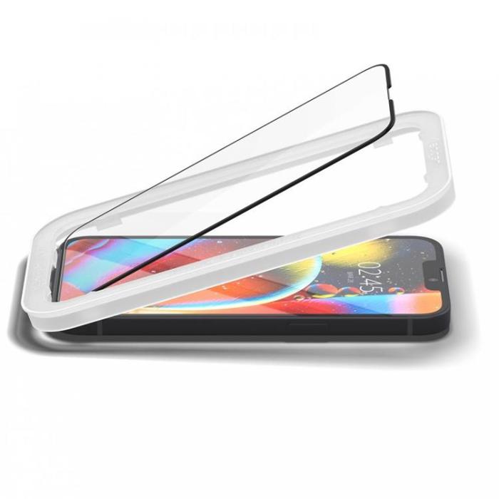 Spigen - [2-Pack] Spigen iPhone 16E Härdat Glas Skärmskydd Alm FC - Svart