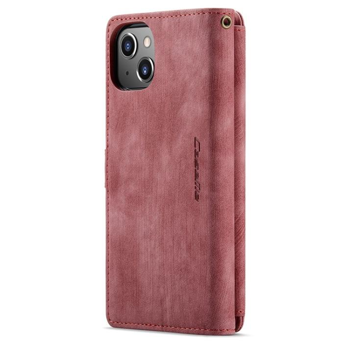 Caseme - CASEME iPhone 15 Plus Plånboksfodral C30 Zipper - Röd