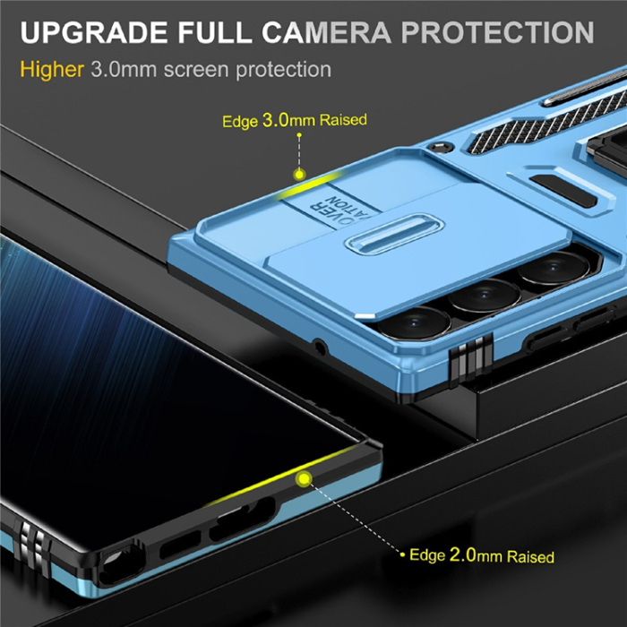 A-One Brand - Galaxy S25 Ultra Mobilskal Kickstand Slide - Babyblå