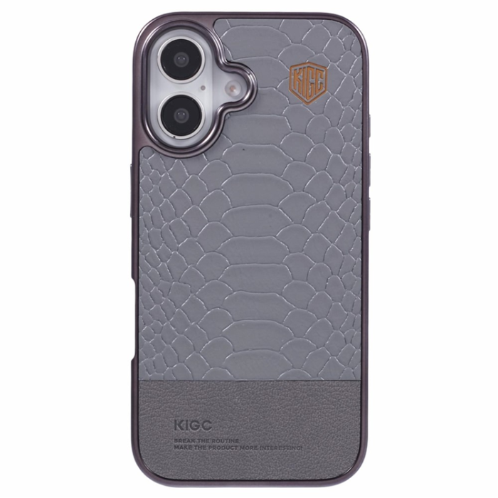KIGC - KIGC iPhone 16 Mobilskal MagSafe Crocodile - Grå