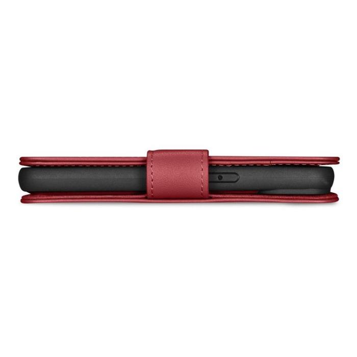 ICARER - iCarer iPhone 14 Pro Plånboksfodral 2in1 Äkta Läder - Röd